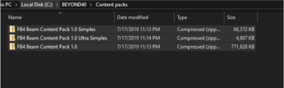 Content packs in folder