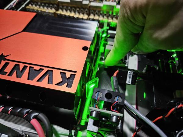 Finger near the beam path in a laser