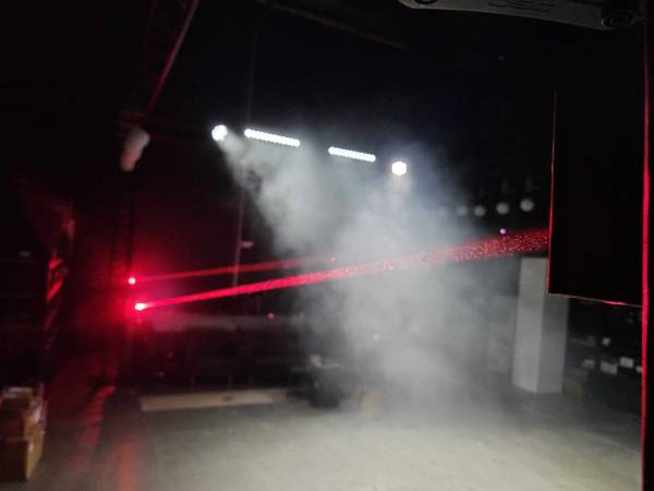 average setup of a beam at long distance bounced back to wall